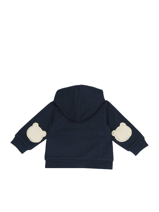 Kinder-Sweatshirtjacke Baumwolle mit Kapuze Rot