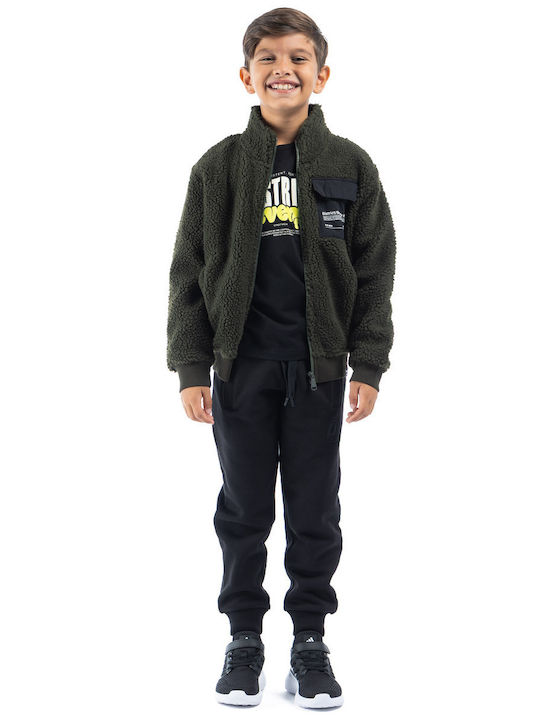 Kids Cardigan Fleece Khaki