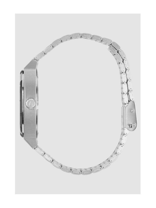 Nixon Time Teller Ανδρικό Ρολόι Μπαταρίας με Ασημί Μεταλλικό Μπρασελέ