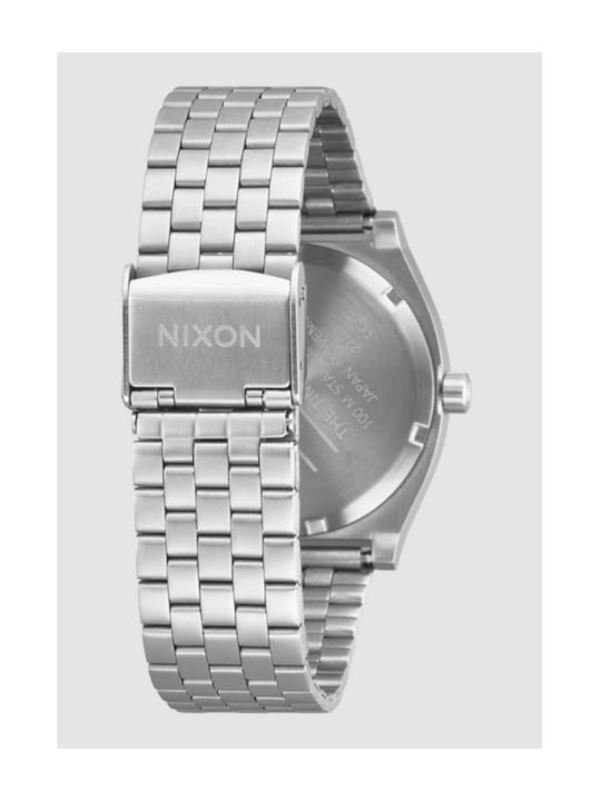 Nixon Time Teller Ανδρικό Ρολόι Μπαταρίας με Ασημί Μεταλλικό Μπρασελέ