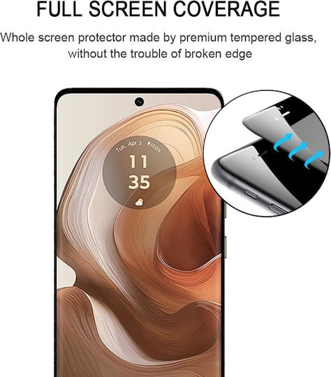 3D Tempered Glass Μαύρο (Motorola Edge 50 Ultra)