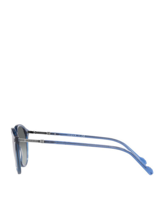 Vogue Unisex Sunglasses with Blue Horn-Rimmed Frame and Grey Gradient Lenses