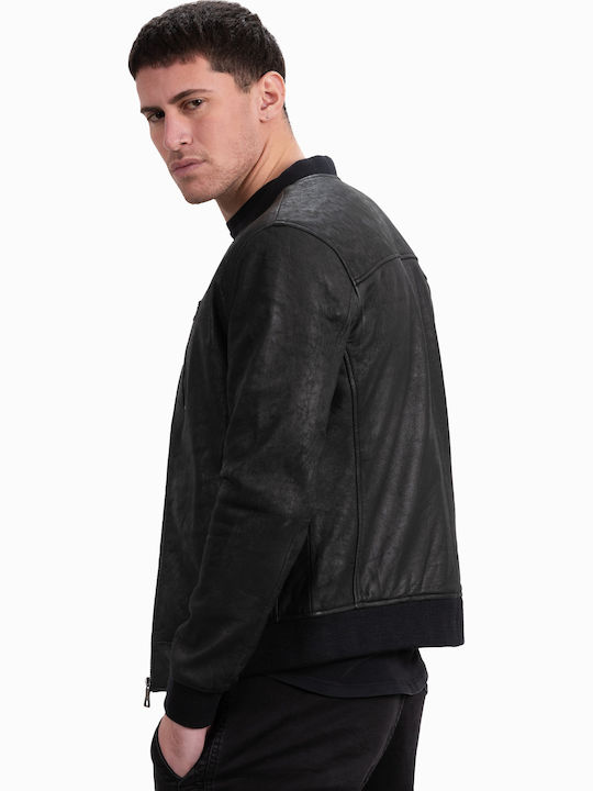 Sugar Vintage Sheep Leather Jacket Biker Black
