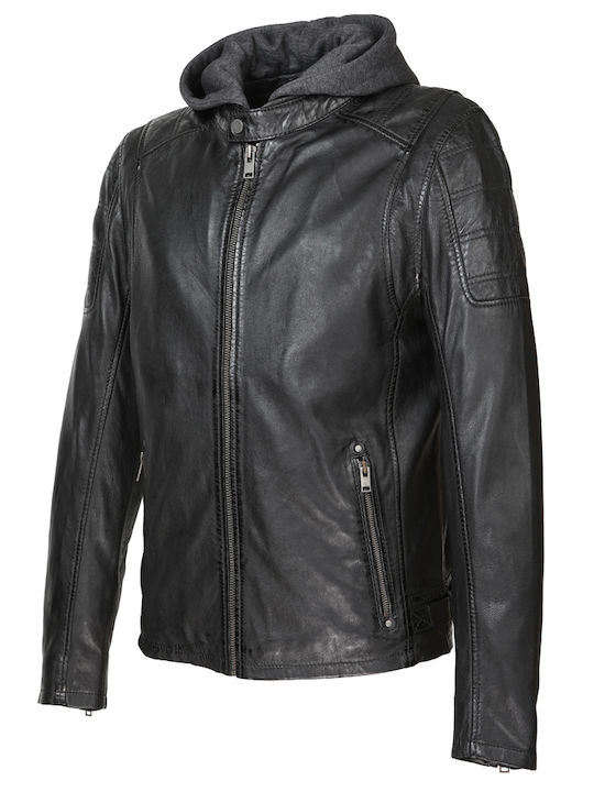 Leder Jacke Sette Ryan Schwarz