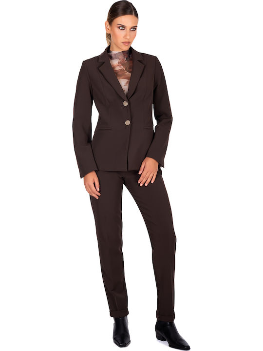 Emporio Grama Women's Blazer Brown