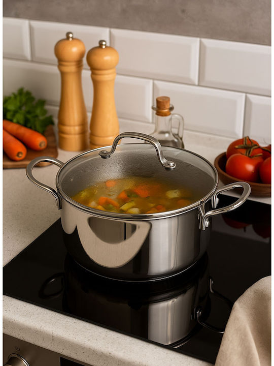 Ankor Dmond Triply Deep Stainless Steel Pot 28cm