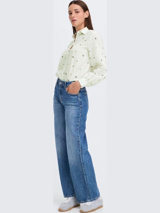 Langärmelig Damen Hemd Off-white
