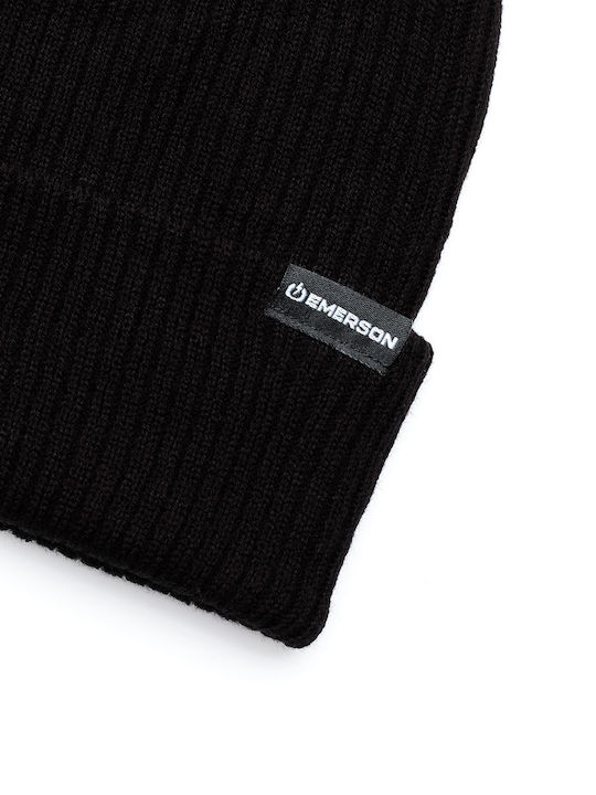 Beanie Unisex Σκούφος Πλεκτός σε Μαύρο χρώμα