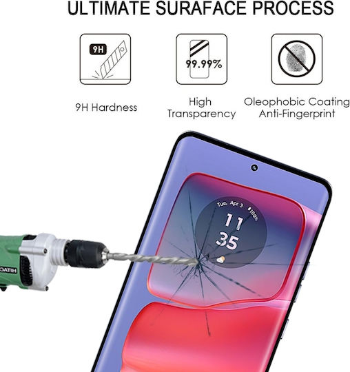 Edge Glue 9h Hd 3D Tempered Glass Μαύρο (Motorola Edge 50 Pro)