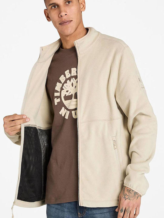Men's Fleece Cardigan Beige