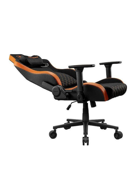 Cougar Defensor F Υφασμάτινη Καρέκλα Gaming με Ρυθμιζόμενα Μπράτσα Black/Orange