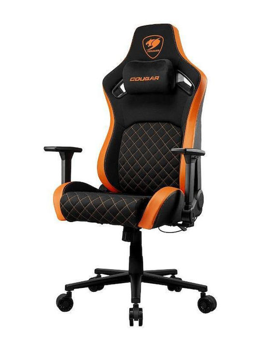 Cougar Defensor F Υφασμάτινη Καρέκλα Gaming με Ρυθμιζόμενα Μπράτσα Black/Orange