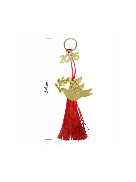 Tatu Moyo Lucrat manual Suspendata Amulet Casa Roșu 2026 14cm 1buc