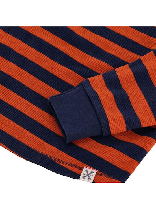 Long Sleeve Sweater Orange/Navy