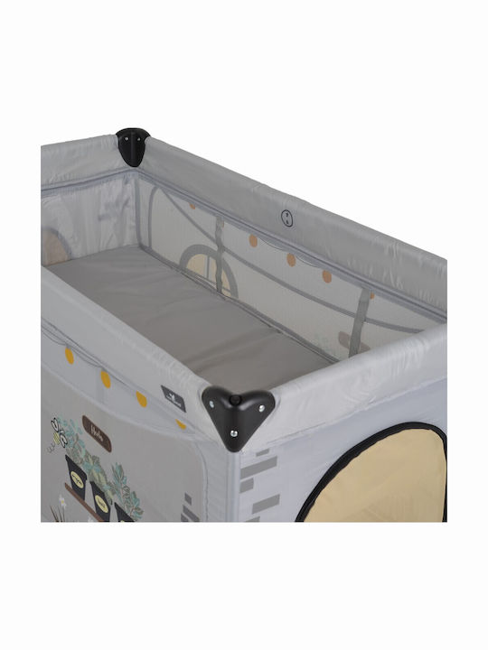 Cangaroo Playpen with Mattress Gray 63x124cm