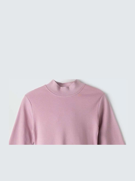 Kinderhemd Langarm Rosa Rollkragenpullover