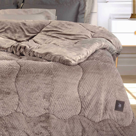 Greenwich Polo Club Bettbezug mit Hollowfiber-Füllung Großes Doppelbett 240x250cm Essential 3953 Taupe 770 GSMGsm 11 togs Togs