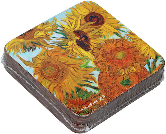 Carmani Van Gogh Cork Coasters 10.5x10.5cm 6 Pieces