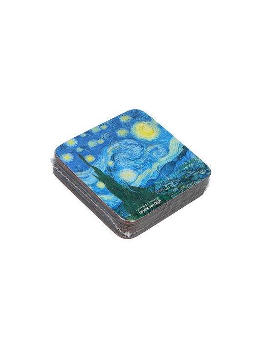 Carmani Van Gogh Cork Coasters 10.5x10.5cm 6 Pieces