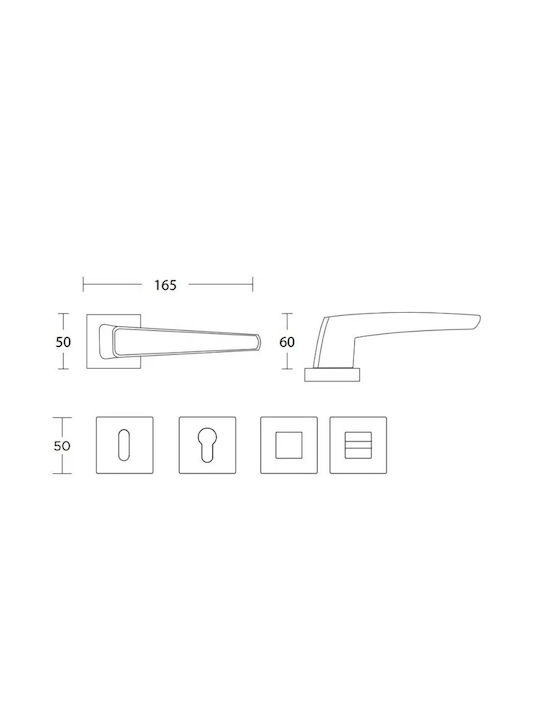 Door Lever Convex Rosette 2045 Matte Black Pair Middle Door