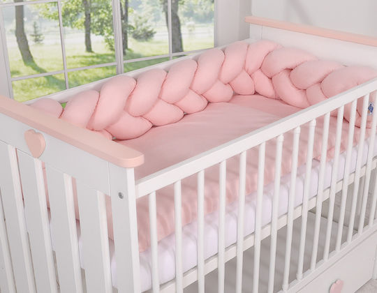 My Sweet Baby Crib Bumpers Braided Inside Dusty Pink