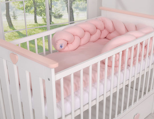 My Sweet Baby Crib Bumpers Braided Inside Dusty Pink