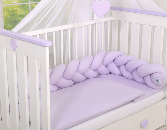 My Sweet Baby Crib Bumpers Braided Inside Purple