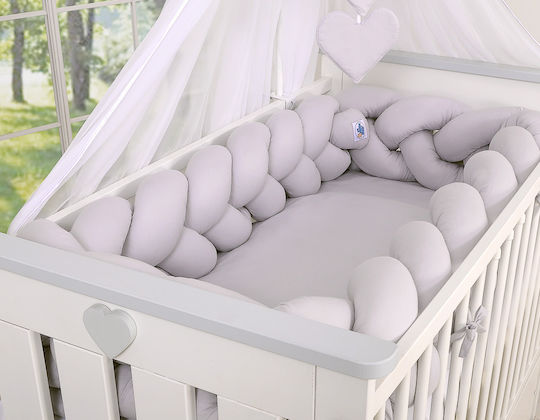 My Sweet Baby Crib Bumpers Braided Inside Gray