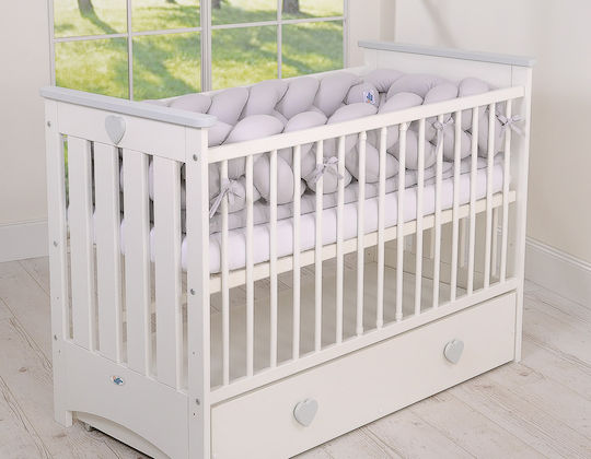 My Sweet Baby Crib Bumpers Braided Inside Gray