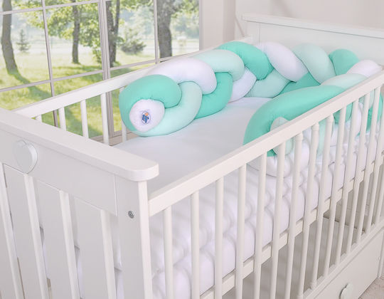 My Sweet Baby Crib Bumpers Braided Inside White And Mint