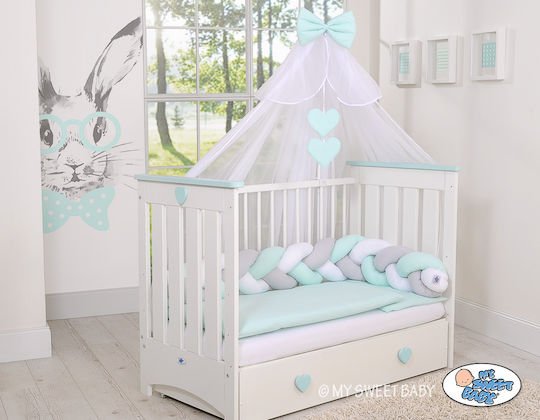 My Sweet Baby Bettumrandungen Geflochten Innerhalb White, Gray, Mint