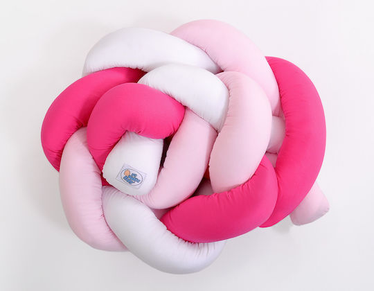 My Sweet Baby Crib Bumpers Braided Inside White, Pink, Dark Pink