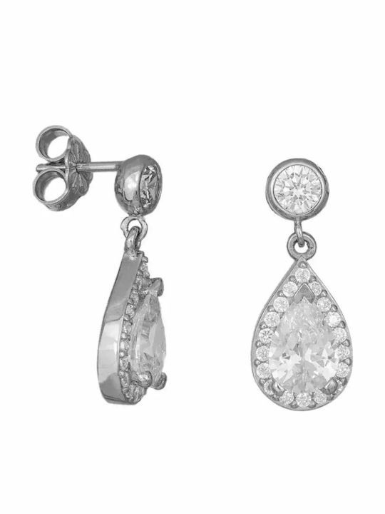 Earrings made of White Gold with Stones Earrings made of White Gold with Stones