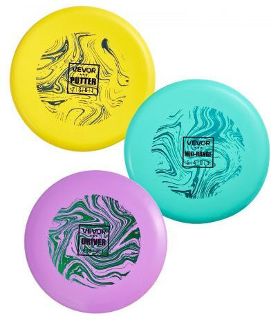 Vevor Disc Golf Set Disc Golf Starter Set 3 Pieces Flying Discs Beginners Full Body Strength Training Putter Mid-range Driver PDGA Approved Outdoor Yard Lawn Beach Park