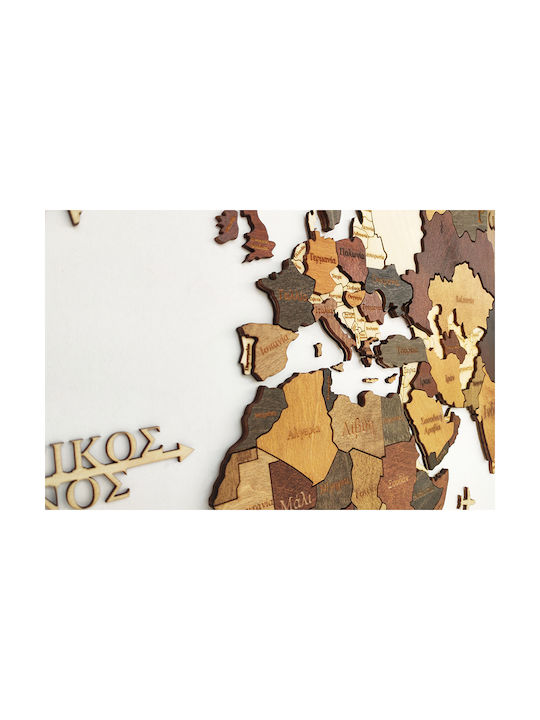 New Wooden 3D World Map Wall Decor 115 x 65 Names Code 94255