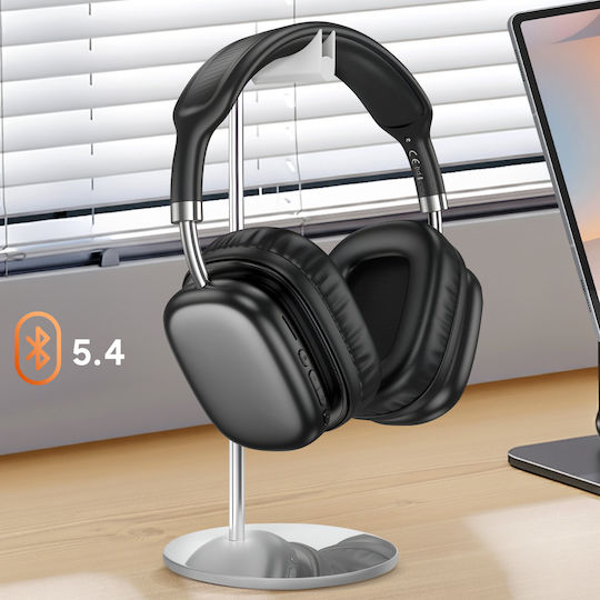 Hoco W52 Plus Wireless Wired Over Ear Headphones with Radio with 46 Hours Playing Time Black