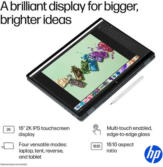 HP OmniBook X Flip 2-in-1 16" IPS FHD+ Touchscreen (Kern Ultra 7-256V/16GB/1TB SSD/W11 Startseite) Eclipse Grau (Englisch (US) Tastatursprache)