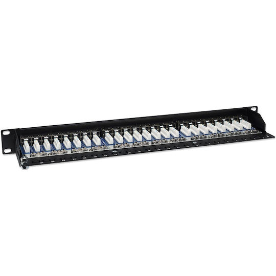 Patch Panel Shielded για Rack 1U 19" 24 Θυρών cat5e / cat6a