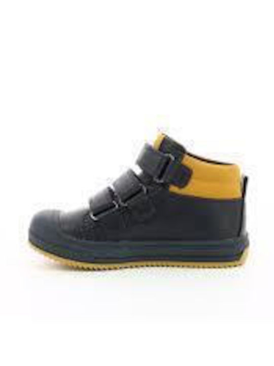 Lederne Kinderstiefeletten Marineblau