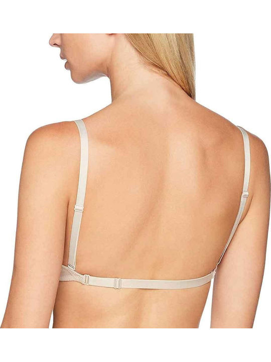 Beige Bras with Light Padding and Underwire