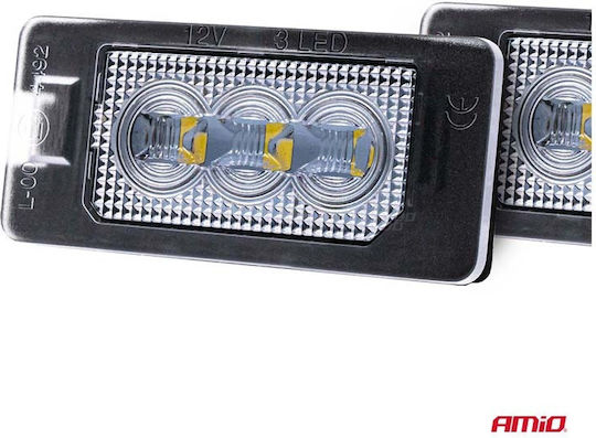 AMiO Светлини за регистрационната табела LED за BMW E46 / M3 / E90 / E91 / E92 / E39 / M5 / E60 / F10 / X1 / X3 / X4 / X5 / X6 / M4 Mini Кабрио 1бр