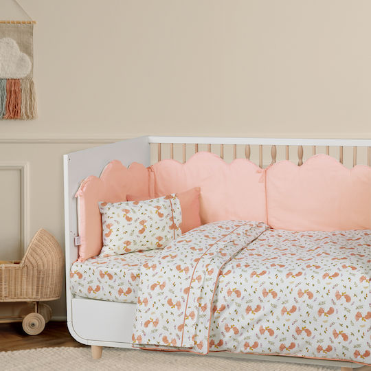 Das Home Подредба Детски Чаршафи За Количка Памучни Lovely Fox Бежови 130x170см 3 Бройки