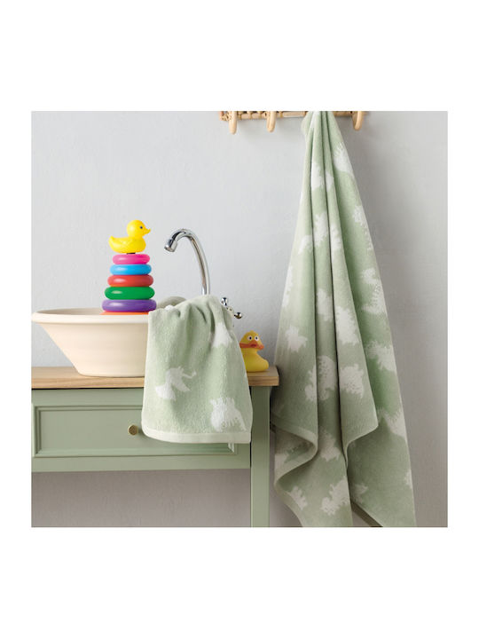 Kentia Baby Body Towel Saurus Green Weight 450gr/m²