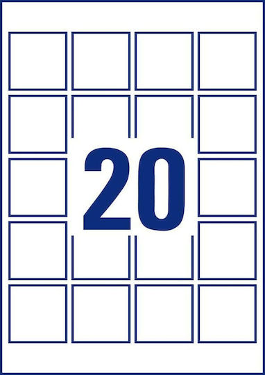 Avery 500 Self-Adhesive Rectangular A4 Labels 45x45mm