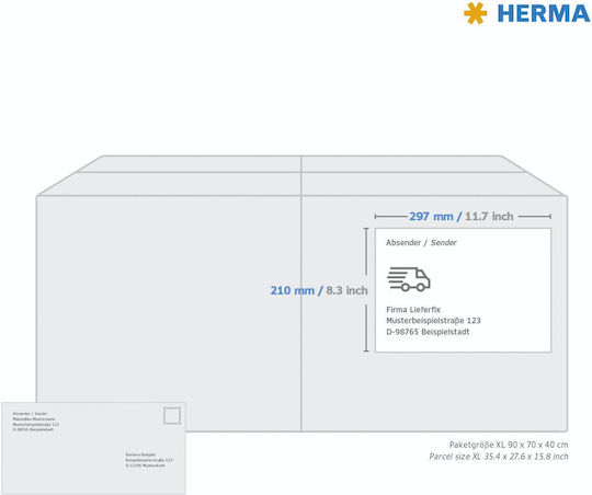 Herma 10 Αυτοκόλλητες Ετικέτες Α4 Ορθογώνιες 210x297mm