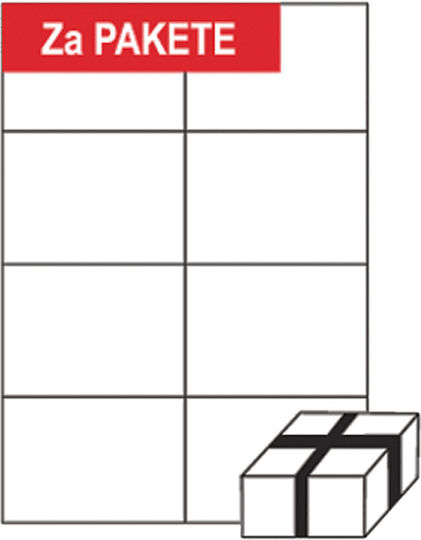 Sorex 800 Αυτοκόλλητες Ετικέτες Α4 Ορθογώνιες 105x74mm
