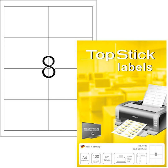 Topstick 800 Etichete autoadezive A4 Dreptunghiulare 96.5x67.7mm