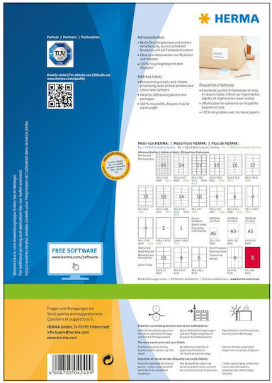 Herma 200 Самозалепващи A4 етикети 199.6x143.5мм