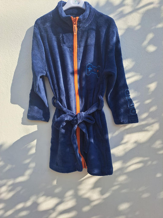 Muydemi Παιδική Ρόμπα Χειμωνιάτικη Fleece Μπλε