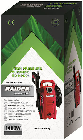 Raider RD-HPC04 Mașină de spălat cu presiune Electricitate 1400W cu Presiune 10bar